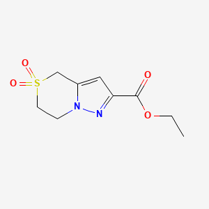 molecular formula C9H12N2O4S B15331251 Ethyl 6,7-dihydro-4H-pyrazolo[5,1-c][1,4]thiazine-2-carboxylate 5,5-dioxide 