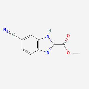 molecular formula C10H7N3O2 B15331400 Methyl 5-Cyanobenzimidazole-2-carboxylate 