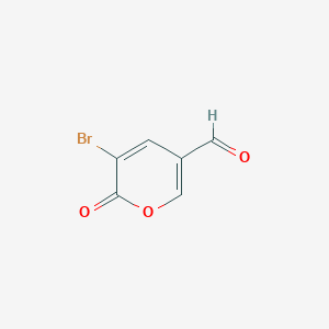 molecular formula C6H3BrO3 B15331458 3-Bromo-2-oxo-2H-pyran-5-carbaldehyde 