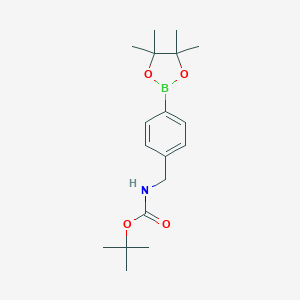 B153315 tert-Butyl 4-(4,4,5,5-tetramethyl-1,3,2-dioxaborolan-2-yl)benzylcarbamate CAS No. 330794-35-9