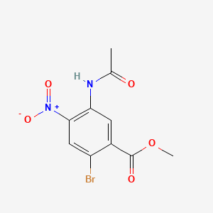 molecular formula C10H9BrN2O5 B15331536 Methyl 5-Acetamido-2-bromo-4-nitrobenzoate 