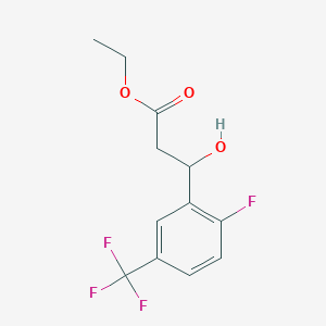 molecular formula C12H12F4O3 B15331627 Ethyl 3-(2-fluoro-5-(trifluoromethyl)phenyl)-3-hydroxypropanoate 