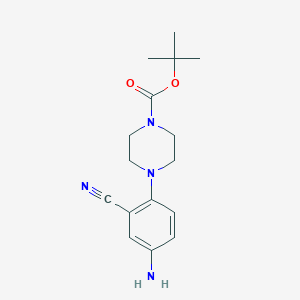 molecular formula C16H22N4O2 B153317 tert-Butyl 4-(4-amino-2-cyanophenyl)piperazine-1-carboxylate CAS No. 288251-85-4