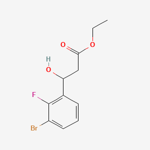 molecular formula C11H12BrFO3 B15331837 Ethyl 3-(3-Bromo-2-fluorophenyl)-3-hydroxypropanoate 