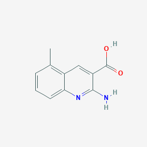 molecular formula C11H10N2O2 B15331847 2-Amino-5-methylquinoline-3-carboxylic acid 