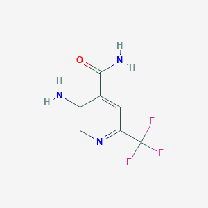molecular formula C7H6F3N3O B15331873 5-Amino-2-(trifluoromethyl)isonicotinamide 