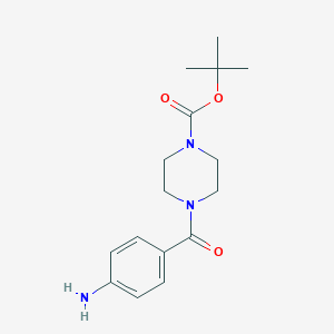 molecular formula C16H23N3O3 B153319 Tert-butyl 4-(4-aminobenzoyl)piperazine-1-carboxylate CAS No. 350684-49-0