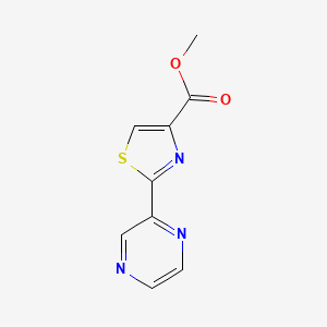 molecular formula C9H7N3O2S B15331952 Methyl 2-(2-Pyrazinyl)thiazole-4-carboxylate 