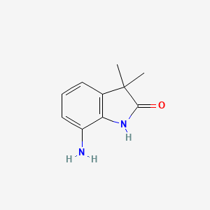molecular formula C10H12N2O B15331962 7-Amino-3,3-dimethylindolin-2-one 