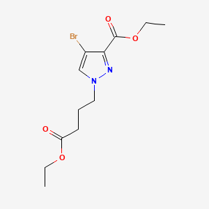 molecular formula C12H17BrN2O4 B15331976 Ethyl 4-Bromo-1-(4-ethoxy-4-oxobutyl)-1H-pyrazole-3-carboxylate 