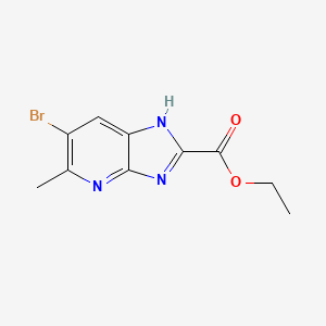 molecular formula C10H10BrN3O2 B15331980 ethyl 6-bromo-5-methyl-1H-imidazo[4,5-b]pyridine-2-carboxylate 