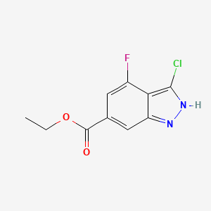 molecular formula C10H8ClFN2O2 B15332022 Ethyl 3-chloro-4-fluoro-1H-indazole-6-carboxylate 