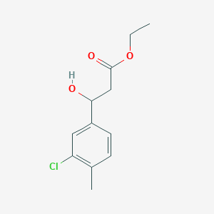 molecular formula C12H15ClO3 B15332055 Ethyl 3-(3-Chloro-4-methylphenyl)-3-hydroxypropanoate 