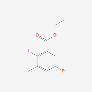 molecular formula C10H10BrIO2 B15332067 Ethyl 5-bromo-2-iodo-3-methylbenzoate 