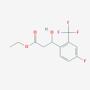 molecular formula C12H12F4O3 B15332124 Ethyl 3-[4-Fluoro-2-(trifluoromethyl)phenyl]-3-hydroxypropanoate 