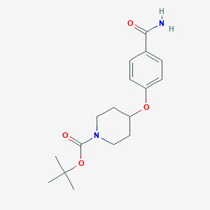 molecular formula C17H24N2O4 B153322 tert-Butyl 4-(4-carbamoylphenoxy)piperidine-1-carboxylate CAS No. 609781-33-1