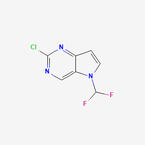 molecular formula C7H4ClF2N3 B15332201 2-Chloro-5-(difluoromethyl)-5H-pyrrolo[3,2-d]pyrimidine 