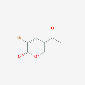 molecular formula C7H5BrO3 B15332229 5-Acetyl-3-bromo-2H-pyran-2-one 