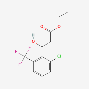 molecular formula C12H12ClF3O3 B15332235 Ethyl 3-(2-chloro-6-(trifluoromethyl)phenyl)-3-hydroxypropanoate 