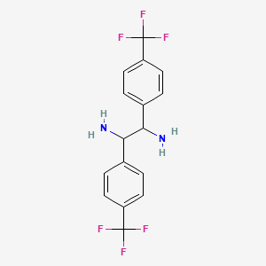 molecular formula C16H14F6N2 B15332403 1,2-Bis[4-(trifluoromethyl)phenyl]-1,2-ethanediamine 