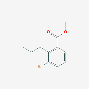 molecular formula C11H13BrO2 B15332488 Methyl 3-bromo-2-propylbenzoate 