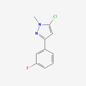 molecular formula C10H8ClFN2 B15332614 5-Chloro-3-(3-fluorophenyl)-1-methyl-1H-pyrazole 