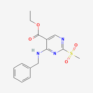 molecular formula C15H17N3O4S B15332722 Ethyl 4-(benzylamino)-2-(methylsulfonyl)pyrimidine-5-carboxylate 