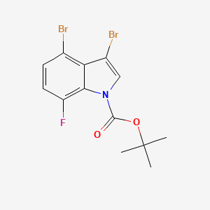 molecular formula C13H12Br2FNO2 B15332725 tert-Butyl 3,4-dibromo-7-fluoro-1H-indole-1-carboxylate 