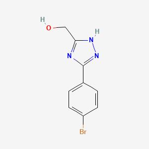 molecular formula C9H8BrN3O B15332796 [5-(4-Bromophenyl)-1H-1,2,4-triazol-3-yl]methanol 