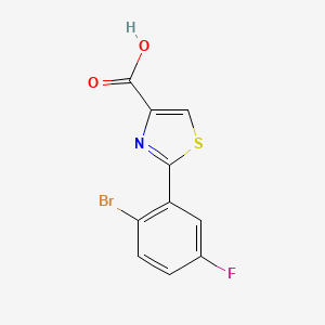 molecular formula C10H5BrFNO2S B15333246 2-(2-Bromo-5-fluorophenyl)thiazole-4-carboxylic Acid 
