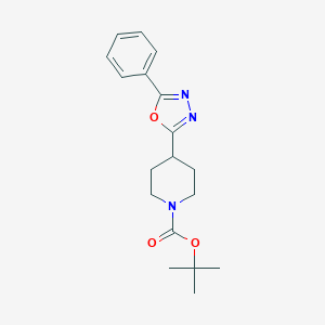 molecular formula C18H23N3O3 B153334 Tert-butyl 4-(5-phenyl-1,3,4-oxadiazol-2-yl)piperidine-1-carboxylate CAS No. 280110-70-5