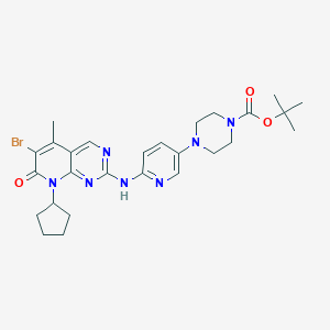 molecular formula C27H34BrN7O3 B153337 Tert-butyl 4-(6-((6-bromo-8-cyclopentyl-5-methyl-7-oxo-7,8-dihydropyrido[2,3-d]pyrimidin-2-yl)amino)pyridin-3-yl)piperazine-1-carboxylate CAS No. 571188-82-4