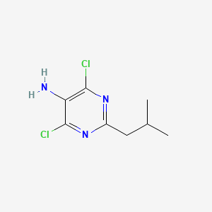 molecular formula C8H11Cl2N3 B15333765 4,6-Dichloro-2-(2-methylpropyl)pyrimidin-5-amine CAS No. 61457-01-0
