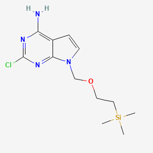 molecular formula C12H19ClN4OSi B15333797 2-Chloro-7-[[2-(trimethylsilyl)ethoxy]methyl]-7H-pyrrolo[2,3-d]pyrimidin-4-amine 