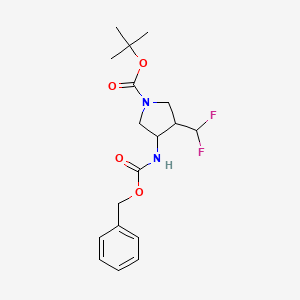 molecular formula C18H24F2N2O4 B15333905 (3S,4R)-1-Boc-N-Cbz-4-(difluoromethyl)pyrrolidin-3-amine 