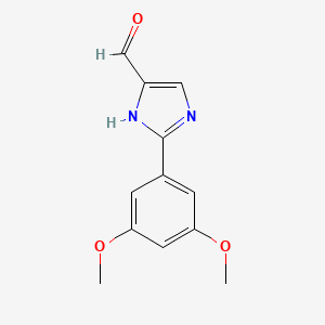 molecular formula C12H12N2O3 B15333920 2-(3,5-Dimethoxyphenyl)-1H-imidazole-5-carbaldehyde 