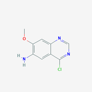 molecular formula C9H8ClN3O B15334301 4-Chloro-7-methoxyquinazolin-6-amine 