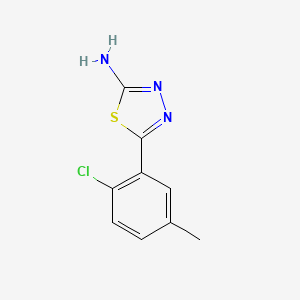 molecular formula C9H8ClN3S B15334364 2-Amino-5-(2-chloro-5-methylphenyl)-1,3,4-thiadiazole 