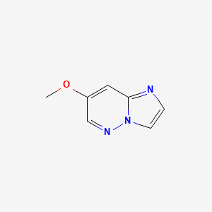 molecular formula C7H7N3O B15334396 7-Methoxyimidazo[1,2-b]pyridazine 