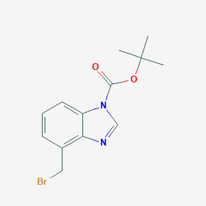 molecular formula C13H15BrN2O2 B153344 tert-Butyl 4-(bromomethyl)-1H-benzo[d]imidazole-1-carboxylate CAS No. 132873-77-9