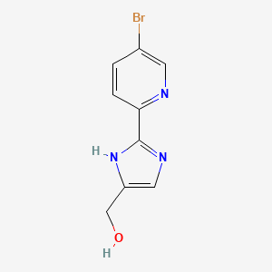 molecular formula C9H8BrN3O B15334590 2-(5-Bromo-2-pyridyl)imidazole-5-methanol 