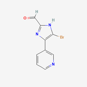 molecular formula C9H6BrN3O B15335088 5-Bromo-4-(3-pyridyl)imidazole-2-carbaldehyde 