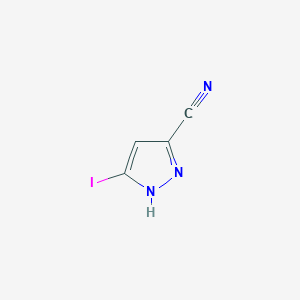 molecular formula C4H2IN3 B15335468 5-Iodopyrazole-3-carbonitrile 
