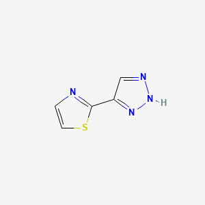 molecular formula C5H4N4S B15335645 2-(1H-1,2,3-Triazol-4-yl)thiazole 