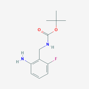 molecular formula C12H17FN2O2 B15335945 2-[(Boc-amino)methyl]-3-fluoroaniline 