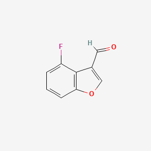 molecular formula C9H5FO2 B15336279 4-Fluorobenzofuran-3-carbaldehyde 