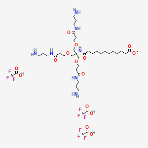 molecular formula C41H72F9N7O15 B15336317 Methyl 12-[[1,19-Diamino-10-[[3-[(3-aminopropyl)amino]-3-oxopropoxy]methyl]-5,15-dioxo-8,12-dioxa-4,16-diazanonadecan-10-yl]amino]-12-oxododecanoate Tristrifluoroacetate 