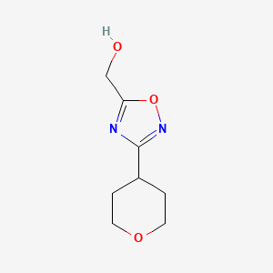 molecular formula C8H12N2O3 B15336470 [3-(Tetrahydro-2H-pyran-4-yl)-1,2,4-oxadiazol-5-yl]methanol 