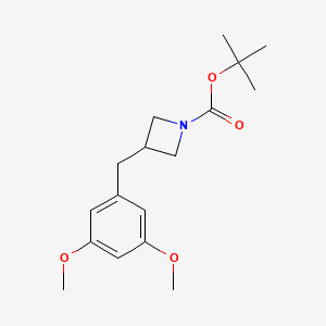 molecular formula C17H25NO4 B15336520 Tert-butyl 3-[(3,5-dimethoxyphenyl)methyl]azetidine-1-carboxylate 