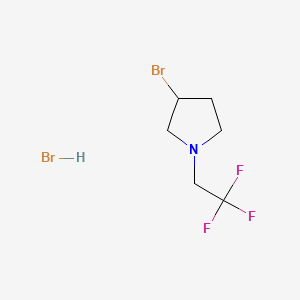 molecular formula C6H10Br2F3N B15336543 3-Bromo-1-(2,2,2-trifluoroethyl)pyrrolidine Hydrobromide 